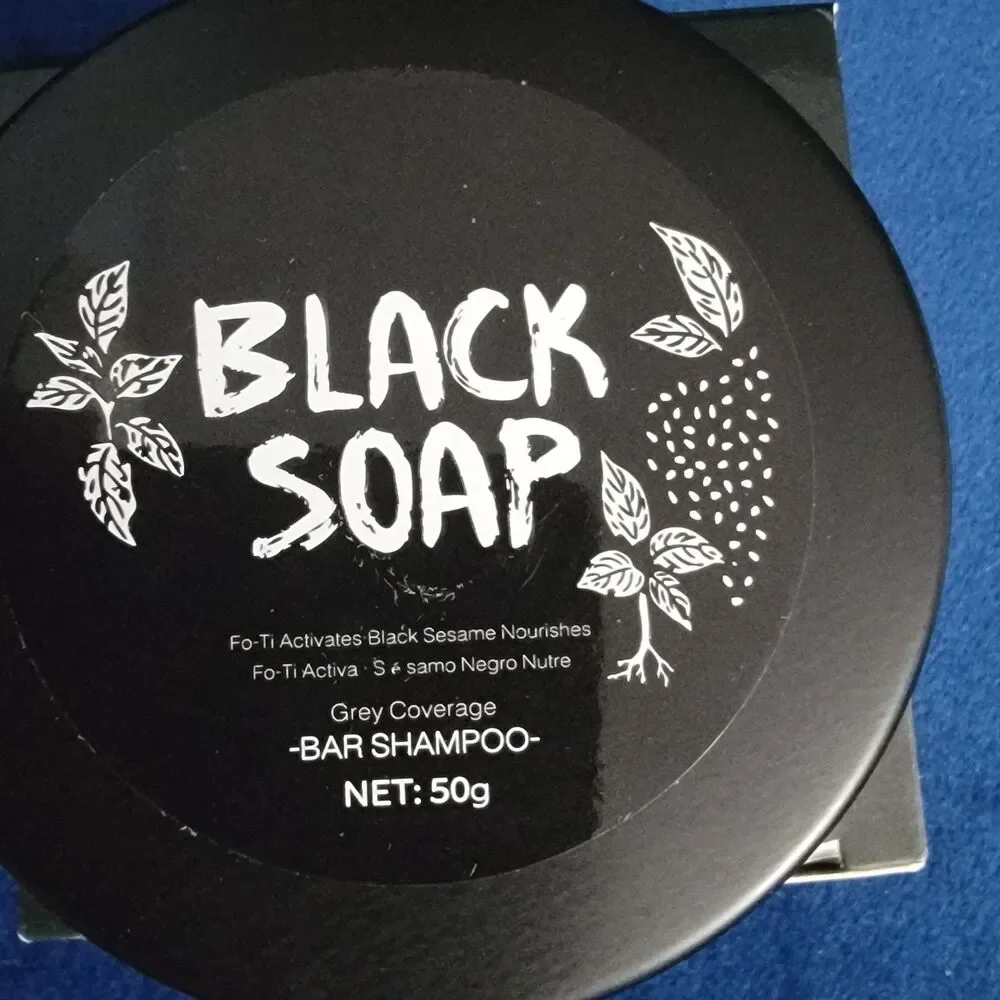 Black Soap Fo-Ti  Activa Shampoo Bar for Hair Grey Coverage